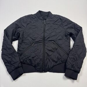 Lululemon Jacket Womens 4 Black Quilted Reversible Bomber Full Zip Insulated